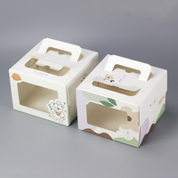 Personnalisé de Bande Dessinée Creative Design À Emporter Pain Cuisson Emballage Carton Gâteau Rouleau Avec PVC Fenêtre