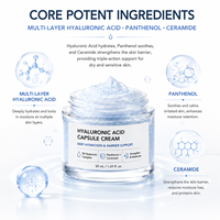 Crème Visage Hydratante Anti-Âge Repulpante Éclaircissante à l'Acide Hyaluronique, au Squalane et au Complexe de Céramides Format Voyage