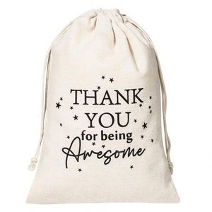 Bolsa de Lavandería Grande de Lona con Cordón, Bolsas de Compras de Lona de Algodón Orgánico para Hotel con Logotipo Impreso - Product Image 1