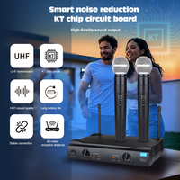 Système de microphones sans fil professionnels UHF à double micro, portée de 80 m, Plug and Play, pour karaoké, discours et fêtes à domicile, vente en gros