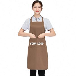 ผ้ากันเปื้อนพิมพ์โลโก้ตามสั่ง ผ้ากันเปื้อนแบบ unisex ผ้ากันเปื้อนผู้หญิง ผ้ากันเปื้อนสวยๆ สำหรับร้านเสริมสวย - Product Image 3