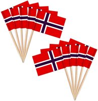Grosir Bendera Tusuk Gigi Negara Norwegia Baru dan Tusuk Bendera Mini Kecil untuk Dekorasi Kue Keping