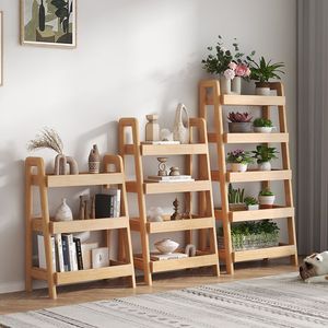 <span class=keywords><strong>100</strong></span>% kệ sách hình thang ba lớp gỗ sồi rắn giá sách nhỏ giá sách hình thang kệ sách với khung ổn định - Product Image 6