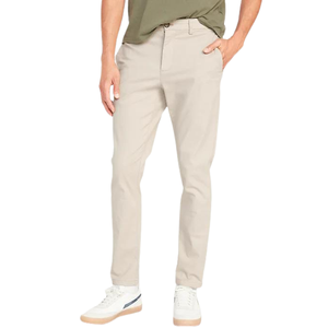 Pantalon Oxford en coton coupe droite pour homme, infroissable, décontracté, taille mi-haute, braguette boutonnée, poches latérales, style printemps - Product Image 1