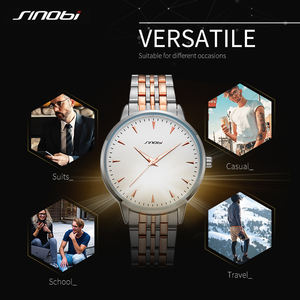 SINOBI lujo venta al por mayor barato reloj personalizado <span class=keywords><strong>Exactime</strong></span> Acero inoxidable Casual minimalista Logo deportes Hombres - Product Image 6