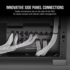 Kit de câbles <span class=keywords><strong>RM1000X</strong></span> Shift Premium Sleeved Type-5 Pro Blanc/Noir 24 broches 80+Gold PSU Stock Alimentation pour PC de bureau Gaming - Product Image 3