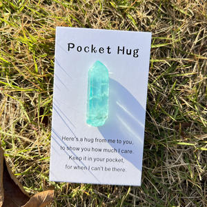 Carte fermée de colonne de cristal de décoration de poche en cristal porte-bonheur naturel multicolore en gros - Product Image 3