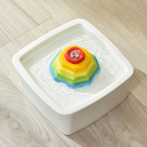 Automatischer Haustier-Trinkbrunnen mit Wasserzirkulation und -reinigung, Neutraler USB/EU/US 15L Regenbogen-Turm Keramik-Katzenwasserspender - Product Image 6
