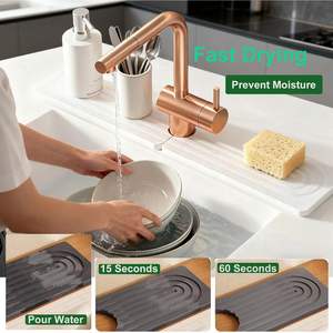 MD Diatomite Stone Faucet <b>Mat</b> Quick Dry Bathroom <b>Sink</b> <b>Protectors</b> Modern Design 5 Year Kitchen Accessories - Product Image 3
