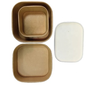 Tazones Rectangulares de Papel Kraft Impresos Personalizados, Recipientes Desechables para Llevar, Tapas Gruesas, Cajas de Embalaje para Comida Rápida, Cajas Mate - Product Image 6