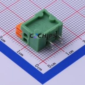 KF141R-2.54-2P Spring Terminal Block Bent Lead Through Hole,P=2.54mm Connector 2.54mm 2P 2 2A - Product Image 1