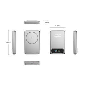 Batterie externe magnétique sans fil LX27p L à profil mince 10000 mAh avec boîtier en alliage d'aluminium, charge sans fil 25W et charge filaire 35W - Product Image 3