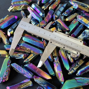 Bán buôn cầu vồng tự nhiên lớp phủ titan Hào Quang tinh thể thạch anh điểm cho thiền - Product Image 5