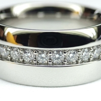 Bague personnalisée en acier inoxydable 316L vintage avec pierres précieuses, incrustation simple rangée de cristaux de zircon pour bijoux unisexes, vente en gros, faible MOQ