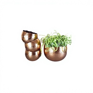 กระถางต้นไม้ทำจากทองแดง4ชิ้นกระถางต้นไม้ทรงกลมปรับขนาดได้ - Product Image 1