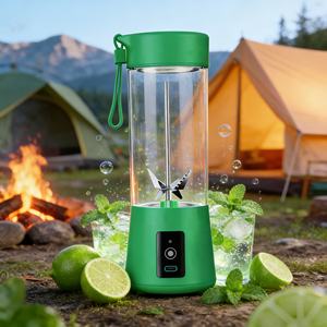 Blender portable pour voiture rechargeable par USB de 400 ml, sans BPA, de qualité alimentaire, faible bruit, robuste, pour smoothies, batterie extérieure, turbo - Product Image 6