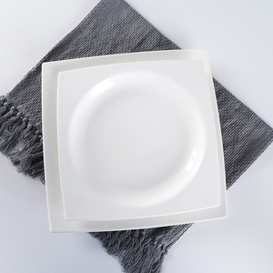 Cổ Phiếu Bán Buôn Quảng Trường Trắng Gốm Dinner <span class=keywords><strong>Set</strong></span> Sứ 20 Cái Đồ Ăn Đặt 16 Cái <span class=keywords><strong>Set</strong></span> - Product Image 4