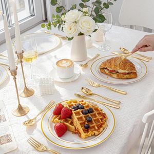Juego de Cubiertos Desechables de Plástico Dorado Resistente de 300 Piezas, Incluye 100 Tenedores, 100 Cucharas y 100 Cuchillos para Fiestas, Baby Shower y Bodas - Product Image 5