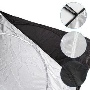 Pare-soleil de voiture 150x70cm en polyester argenté pliable pour la protection des vitres de voiture - Product Image 1