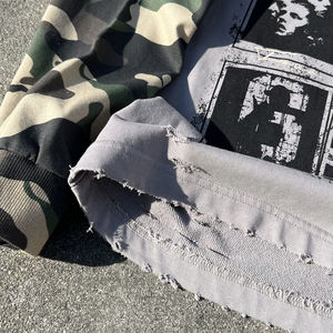 Camiseta Oversize con Estampado Desgastado, Camiseta Térmica de Camuflaje de Diseñador, Camiseta de Manga Larga de Doble Capa con Gráfico Personalizado para Hombre - Product Image 5