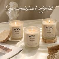 Bougie parfumée pour la maison NOVA Luxury Iridescent Glass |   Bâtons de cire de soja pure faits à la main, à combustion stable, sans fumée noire, pour les fêtes de la Saint-Valentin