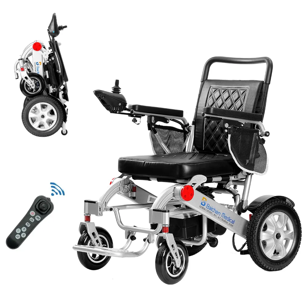 2024 New Folding Electric Wheelchair CE ISO Approved Automatic Wheelchair Electric Lightable And Foldable For Disabled