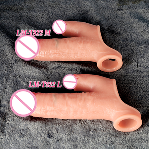 Préservatif pour l'agrandissement du pénis et manchon pour pénis, jouet sexuel en silicone liquide au toucher réaliste - Conception flexible et imperméable avec <span class=keywords><strong>texture</strong></span> réaliste - Product Image 1