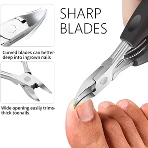 Ensemble de pédicure professionnel en acier inoxydable pour les soins des pieds à domicile, ongles incarnés épais. Comprend un grattoir pour les pieds, une lime et un coupe-cuticules - Product Image 4