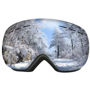 UV400 보호 방폭 렌즈 스키 안경 초경량 대형 구형 단일 레이어 방오 무테 카드 근시 스키 고글