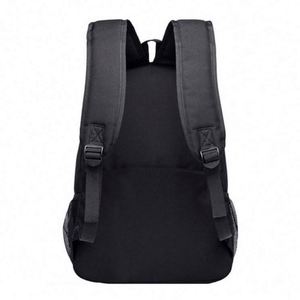 Simple Fashion College Daily <b>Black</b> Back Pack Nylon Oxford Teenage School Bag <b>Backpack</b> With Custom Logo - Product Image 4