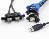 Cable de extensión USB2.0 3,0 con bloqueo de tornillo Micro Mini USB tipo A B C Montaje en panel hembra a macho