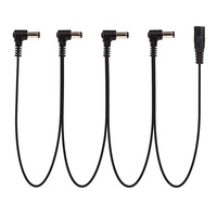 4 cara sudut kanan rantai Daisy catu daya DC Spliter kabel timbal untuk gitar dan pedal efek Bas