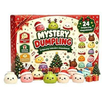 Calendrier de l'Avent de Noël 2026 : Assortiment de Jouets Anti-Stress Squishy TPR en Forme de Dumpling de Noël, 24 Surprises de Fêtes
