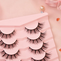 7 paires de faux cils naturels et volumineux, style allongeant le coin extérieur (vente en gros)