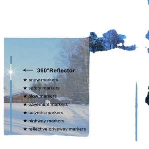 Estacas de nieve con cinta reflectante y sombrero de plástico 5/16 "x 48" H - Product Image 5