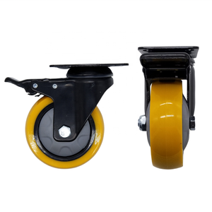 Sanjang मजबूत असर क्षमता नारंगी यूनिवर्सल फ्लैट 4 इंच औद्योगिक ट्रॉली व्हील - Product Image 2