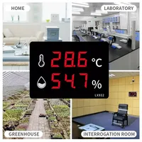 Enregistreur de données de température et d'humidité LX932-A avec sonde intégrée, grand écran LED pour le stockage industriel