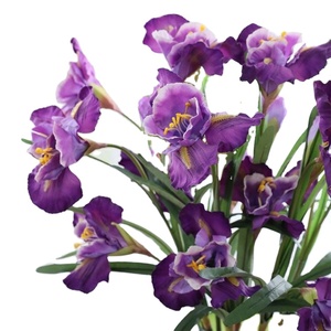 <span class=keywords><strong>S</strong></span>-1489 de haute qualité fleur d'iris artificielle fleurs en soie belle tige de fleur bleue pour la décoration de fête - Product Image 1