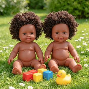 Muñeca de Vinilo Negra de 30 cm para Educación Temprana en Jardín de Niños, Modelo 2026, Muñeca de Simulación de Goma Suave - Product Image 1