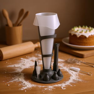 Juego de Bolsas de Repostería con Soporte, Bolsas de 500 ml y 1000 ml, 6 Boquillas, Clip de Sellado para Decoración de Pasteles - Product Image 3