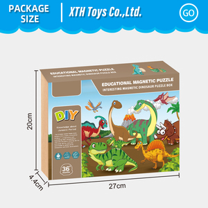 Nouveau Puzzle <span class=keywords><strong>magnétique</strong></span> pour enfants le monde des dinosaures jouet éducatif pour enfants <span class=keywords><strong>2</strong></span> en 1 autocollants magnétiques Puzzle jouet planche à dessin - Product Image 6