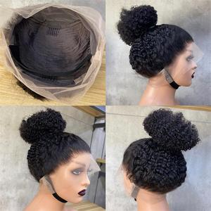 Perruque cheveux humains afro bouclés 360 Full Lace Female Fluffy Stock <span class=keywords><strong>Boom</strong></span> Hair Headgear Wholesale Stock Afro Women Pixie Curly Wigs Cover - Product Image 1