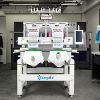 Nouvelle machine à broder informatisée double tête 12 aiguilles Yinghe Dahao pour vêtements personnalisés, chapeaux, usage domestique, ateliers d'impression, sequins