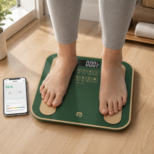 Digitale Körperfettwaage aus Gehärtetem Glas mit Bluetooth-<span class=keywords><strong>App</strong></span>-Unterstützung und Aufladbarer Funktion für Zuhause und Badezimmer - Product Image 5