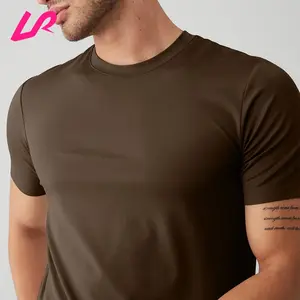 2024 Summer Men Sportswear Plain Blank Tee Fitted Tops Breathable Quick Dry Crew Neck T-shirts Muscle Fit Training Gym Shirt