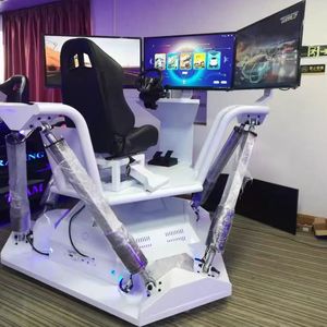 منصة محاكاة سباق السيارات بتقنية الواقع الافتراضي الديناميكي سداسية المحاور مع شاشات ثلاثية، معدات ألعاب سباق السيارات الأكثر مبيعًا للاستخدام الداخلي - Product Image 4