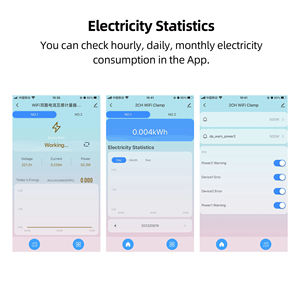 Medidor de Energía Bidireccional Inteligente WiFi Tuya con Pinza Amperimétrica de 80A, Monofásico, para Monitoreo de Energía Solar Fotovoltaica, Estadísticas de Energía en Tiempo Real a través de la Aplicación - Product Image 4