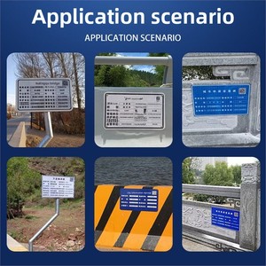 Panneau signalétique en alliage d'aluminium <span class=keywords><strong>de</strong></span> qualité ingénierie pour codes bidimensionnels, haute résistance Classe III, 53x34cm, sérigraphie - Product Image 4