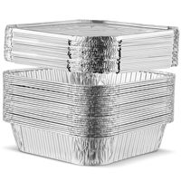 Barquette de cuisson carrée en aluminium jetable de 8 pouces de qualité alimentaire pour four, très demandée sur le marché britannique