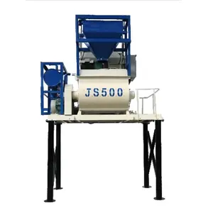 Js 500 ngang đôi trục CƯỠNG BỨC TRỘN BÊ TÔNG 500L một Bagger trộn xi măng giá máy ở Bangladesh